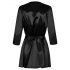 Robe Satinia Obsessive - conjunto sensual de cetim (preto)