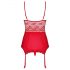 Obsessive Lovica - Conjunto sexy com rendas e tanga (vermelho) - L/XL