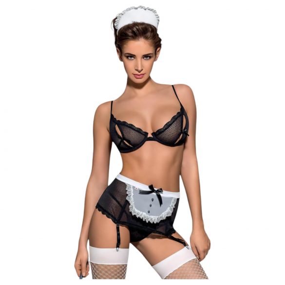 Conjunto Obsessive Maidme - Fantasia de Empregada (6 Peças) - L/XL