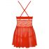 Obsessive 838-BAB-3 - Picante babydoll com renda e tanga (vermelho) - XXL