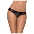 Obsessive Miamor - tanga rendada aberta com pedras (preto) - L/XL