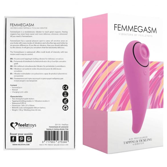 FEELZTOYS Femmegasm - Vibrador 2em1 clitorial recarregável (rosa)